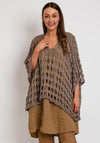 The Serafina Collection One Size Crochet Cape, Taupe