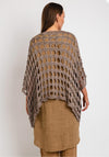 The Serafina Collection One Size Crochet Cape, Taupe