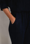 The Serafina Collection One Size Linen Wide Trouser, Navy