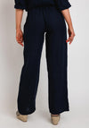 The Serafina Collection One Size Linen Wide Trouser, Navy
