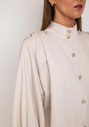 The Serafina Collection One Size High Neck Batwing Shirt, Beige