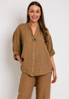 The Serafina Collection One Size Tunic Top, Taupe