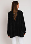 The Sofia Collection One Size Ribbed Blouse, Black