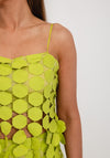 The Sofia Collection Embroidered Disc Crop Top, Green