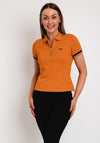 Superdry Womens Zip Polo Shirt, Toasted Orange