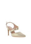 Sorento Castlemarty Sling Back Pointed Toe Heel Shoe, Gold Shine