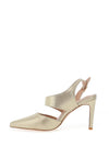 Sorento Castlemarty Sling Back Pointed Toe Heel Shoe, Gold Shine