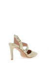 Sorento Castlemarty Sling Back Pointed Toe Heel Shoe, Gold Shine