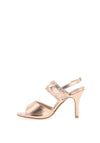 Sorento Moor Glitter Mesh Strap Heeled Sandals, Rose Gold
