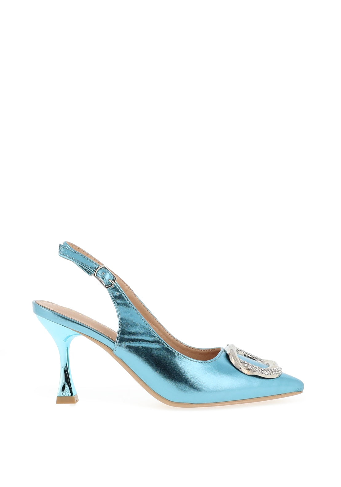 Sorento Ellingham Embellished Sling Back Heeled Shoes, Blue - McElhinneys