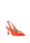 Sorento Ellingham Embellished Sling Back Heeled Shoes, Coral