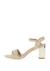 Sorento Moyvalley Metallic Block Heel Sandals, Neutral