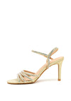 Sorento Lisnavagh Diamante Strappy Heeled Sandals, Gold
