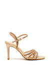 Sorento Lisnavagh Diamante Strappy Heeled Sandals, Rose Gold