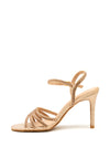Sorento Lisnavagh Diamante Strappy Heeled Sandals, Rose Gold