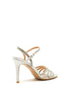 Sorento Lisnavagh Diamante Strappy Heeled Sandals, Silver