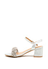 Sorento Longueville Block Heel Sandals, Silver
