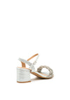Sorento Longueville Block Heel Sandals, Silver