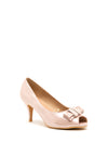 Sorento Marlfield Bow Peep Toe Heeled Shoes, Pink
