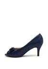 Sorento Marlfield Bow Peep Toe Heeled Shoes, Navy