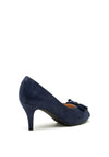 Sorento Marlfield Bow Peep Toe Heeled Shoes, Navy