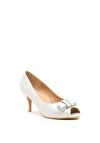 Sorento Marlfield Bow Peep Toe Heeled Shoes, Silver