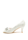 Sorento Marlfield Bow Peep Toe Heeled Shoes, Silver