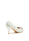 Sorento Marlfield Bow Peep Toe Heeled Shoes, Silver