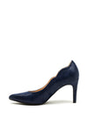 Sorento Raheen Scalloped Edge Court Shoes, Navy