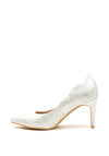 Sorento Raheen Scalloped Edge Court Shoes, Silver