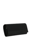 Sorento Charlton Rhinestone Trim Glitter Clutch Bag, Black