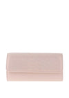 Sorento Metallic Faux Suede Clutch Bag, Pink