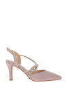 Sorento Gileston Shimmer Knot Pointed Toe Heel Shoe, Blush Sparkle