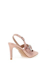 Sorento Heskin Metallic Buckle Pointed Toe Heel Shoe, Pink Frosted
