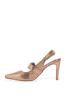 Sorento Heskin Metallic Buckle Pointed Toe Heel Shoe, Rose Frosted