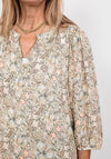 Soyaconcept Floral Notch Neck Top, Beige Multi