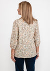 Soyaconcept Floral Notch Neck Top, Beige Multi