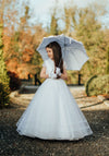Special Day Beaded Bodice Communion Dress & Bolero, White