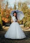 Special Day Beaded Bodice Communion Dress & Bolero, White