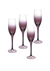 Spode Kingsley Set of 4 Champagne Flutes, Plum