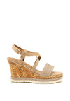 Sprox Strappy Cork Wedge Sandals, Taupe