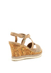 Sprox Strappy Cork Wedge Sandals, Taupe