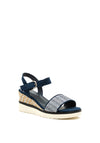 Sprox Woven Strap Espadrille Wedge Sandals, Navy