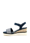 Sprox Woven Strap Espadrille Wedge Sandals, Navy