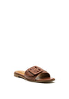 Sprox Croc Buckle Strap Slip on Sandals, Cognac