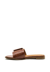 Sprox Croc Buckle Strap Slip on Sandals, Cognac