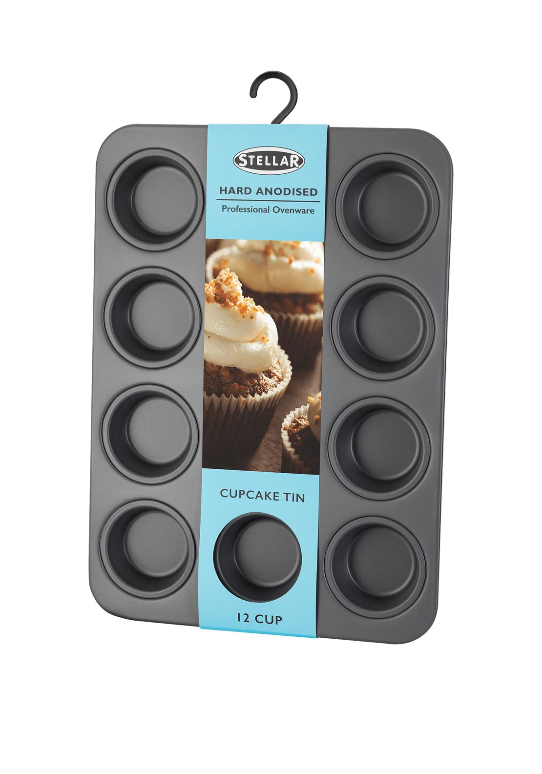 Stellar Hard Anodised 12 Cup Cupcake Tin