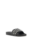 Zen Collection Diamante Pearl Sliders, Black