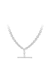 Sterling Silver T-Bar Necklace, Silver