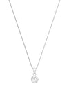 Sterling Silver White Zirconia Charm Necklace, Silver